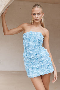 BLOOM MINI DRESS - BLUE