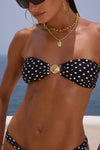 BRAZIL TOP - BLACK POLKA