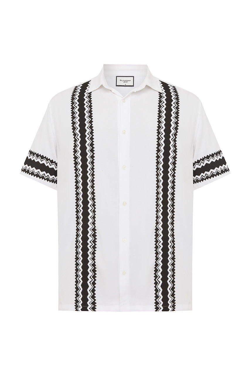 BROOKS SHIRT - WHITE/BLACK