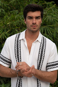 BROOKS SHIRT - WHITE/BLACK