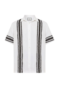 BROOKS SHIRT - WHITE/BLACK