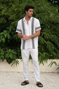 BROOKS SHIRT - WHITE/BLACK