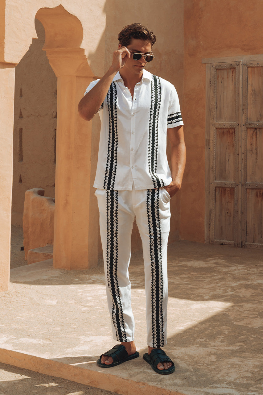 BROOKS PANT - WHITE/BLACK