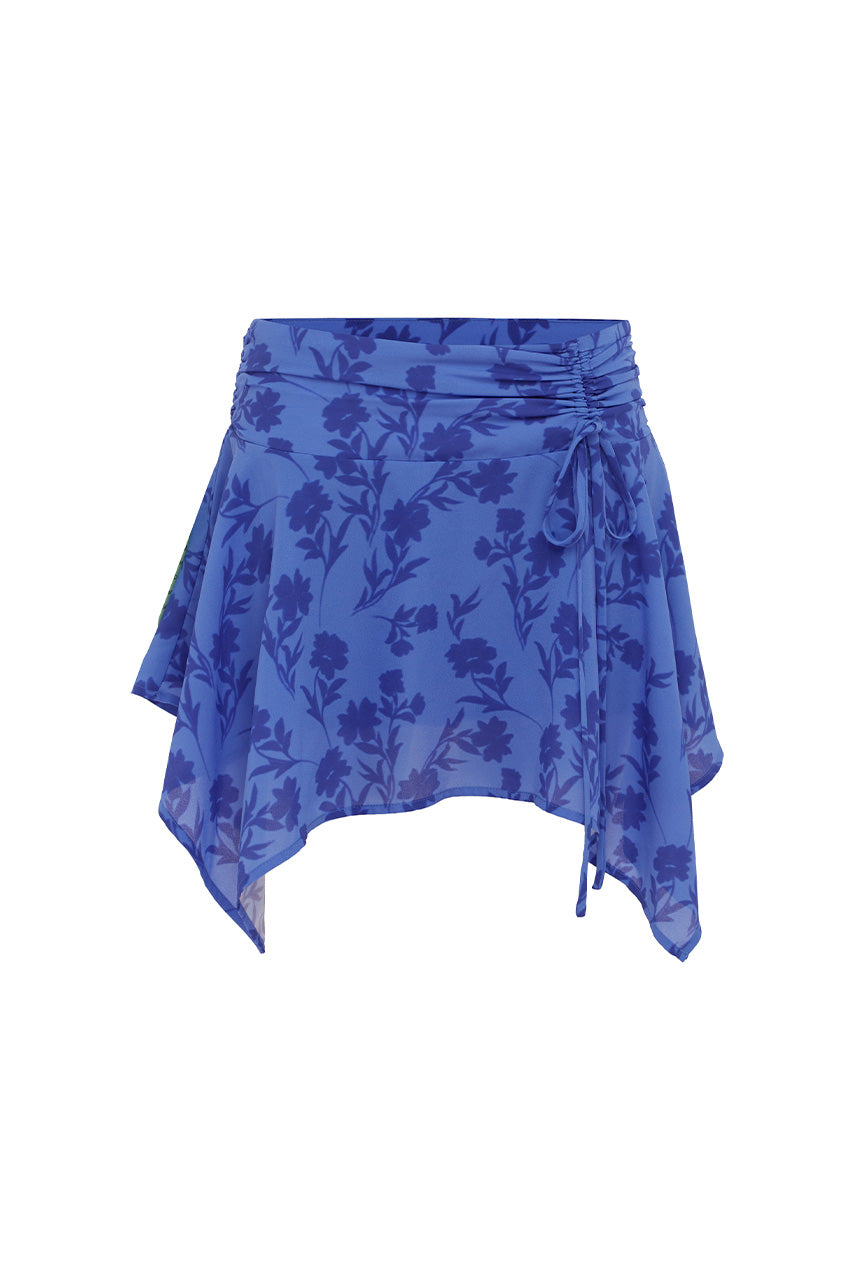 CAIDA HANDKERCHIEF MINI SKIRT - ALMINA BLUE