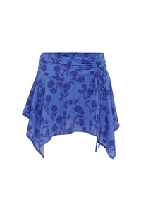 CAIDA HANDKERCHIEF MINI SKIRT - ALMINA BLUE