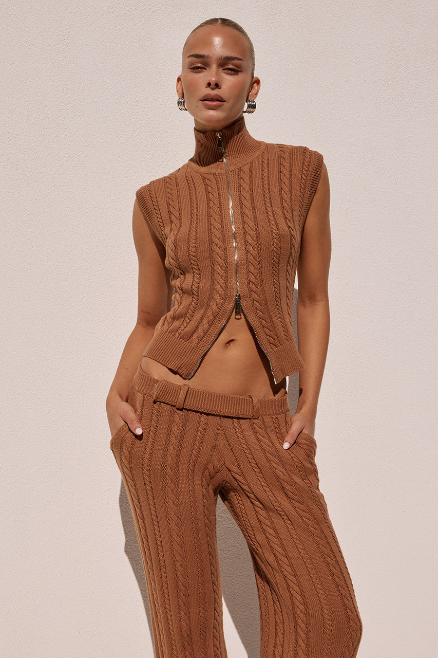 CAMILA KNIT TOP - OCHRE