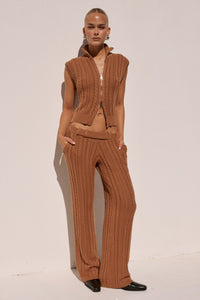 CAMILA KNIT PANT - OCHRE