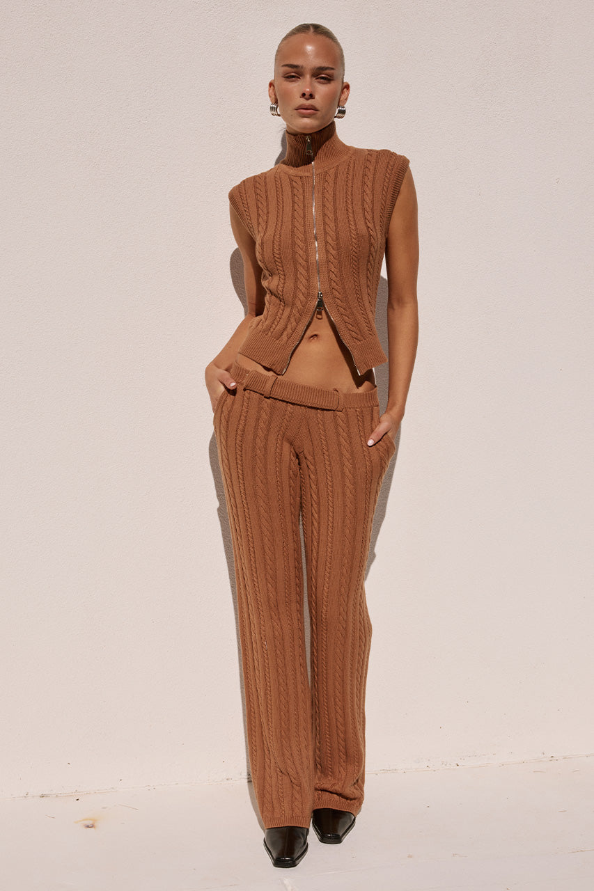 CAMILA KNIT PANT - OCHRE