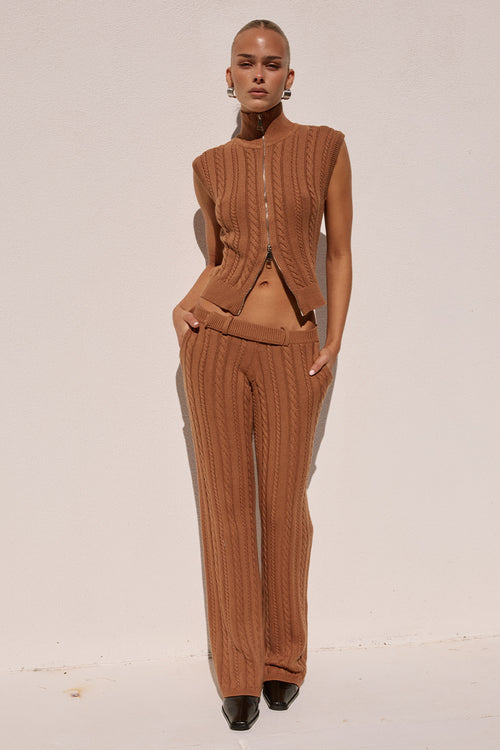 CAMILA KNIT PANT - OCHRE