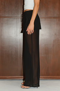 KARISO MINI SKIRT OVERLAY PANTS - BLACK