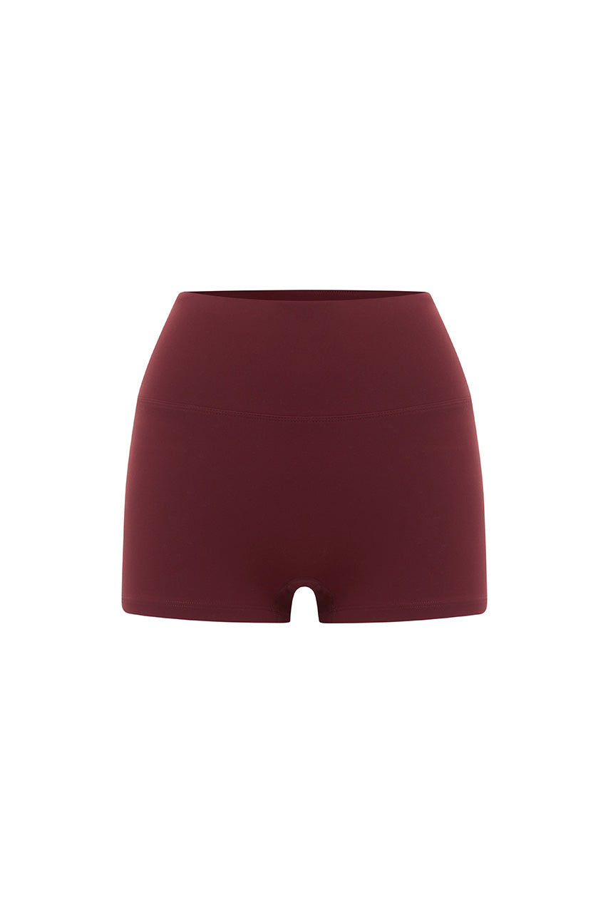CARLY HIGH WAISTED MICRO SHORTS - CHERRY