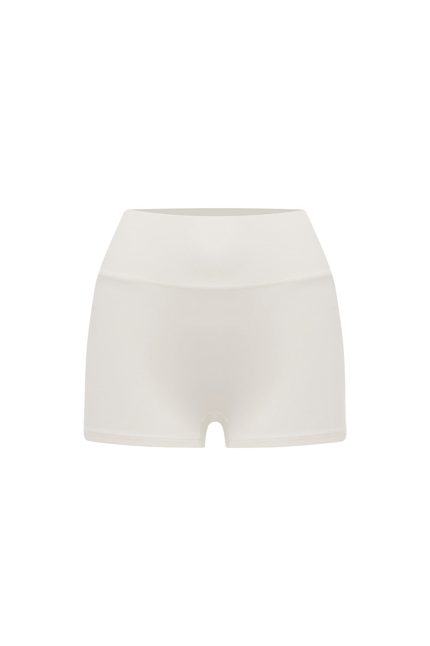 CARLY HIGH WAISTED MICRO SHORTS - CREAM