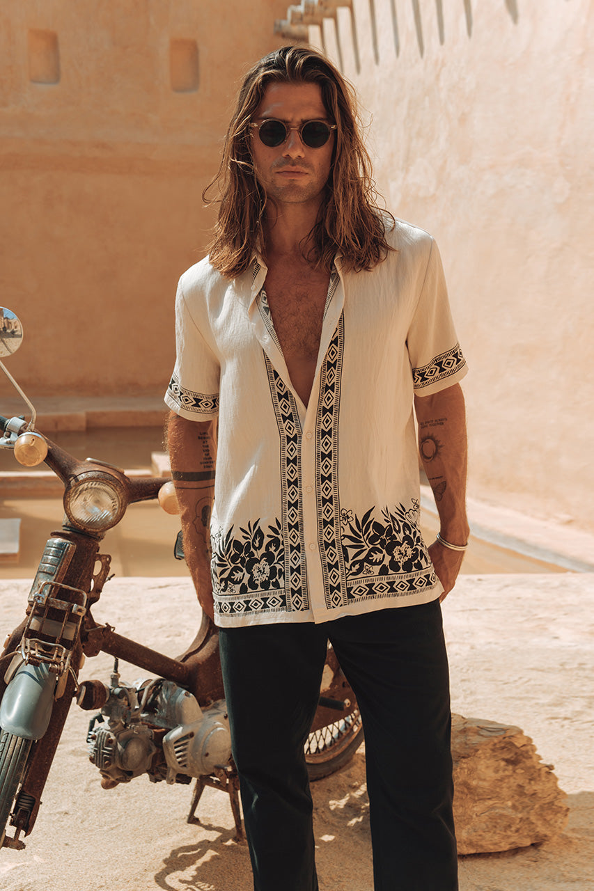 CASSIUS SHIRT - SAND/BLACK