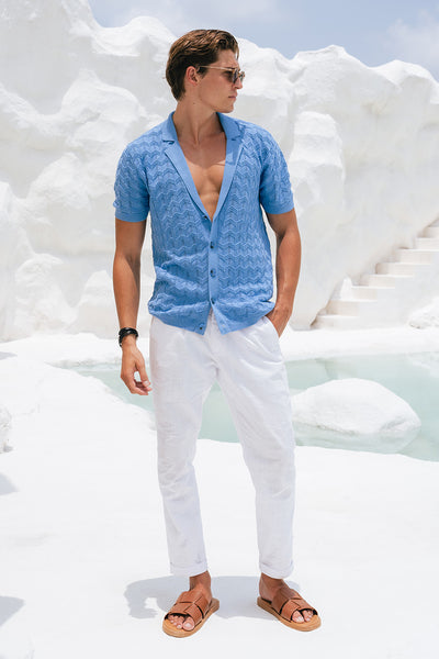 CASTRO KNIT TOP - BLUE