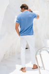 CASTRO KNIT TOP - BLUE