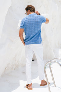 CASTRO KNIT TOP - BLUE