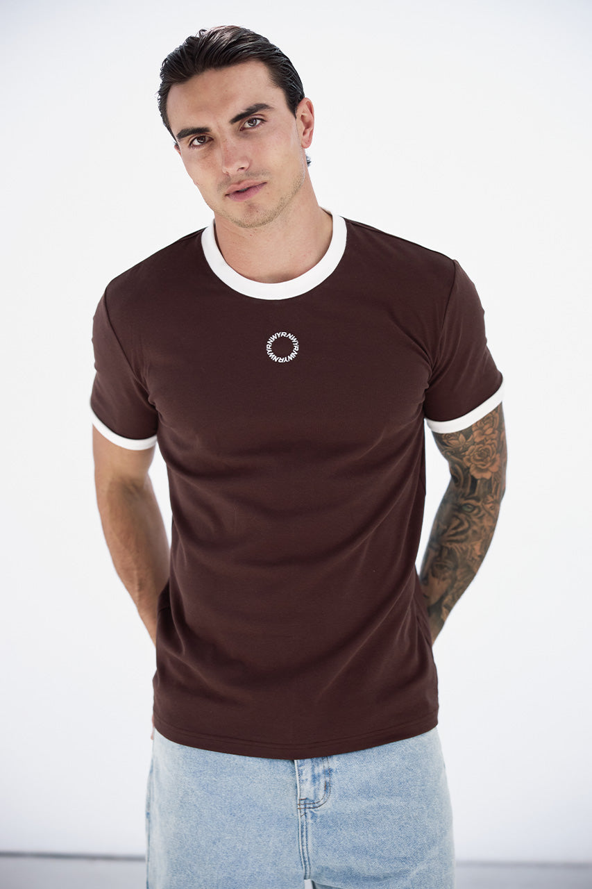 CAYDEN FITTED T-SHIRT - CHOCOLATE