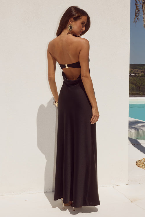 CELESTE STRAPLESS MAXI DRESS - BLACK