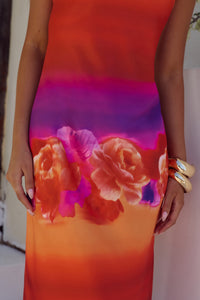CELESTE STRAPLESS MAXI DRESS - NADIA ORANGE OMBRE
