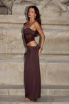 CELYSE MIDI DRESS - BITTER CHOCOLATE