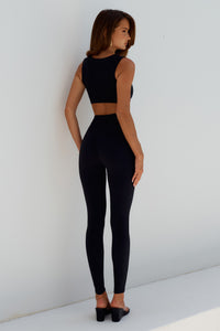 CHLOE SQUARE NECK CROP TOP - BLACK