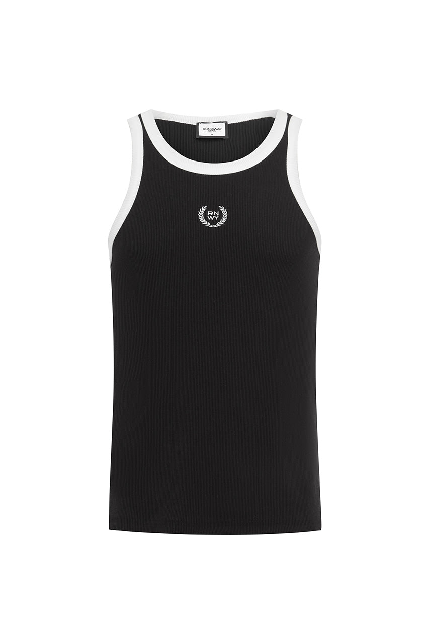 CHRIS RIBBED TANK - BLACK/OFF WHITE