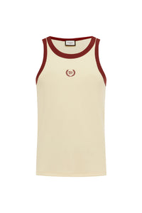 CHRIS RIBBED TANK - CREAM/WINE