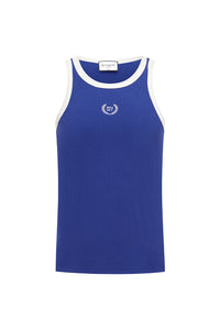 CHRIS RIBBED TANK - ROYAL BLUE/OFF WHITE