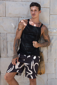 COLTON TAILORED SHORTS - BLACK/SAND