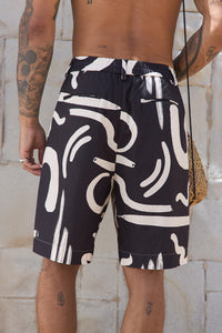 COLTON TAILORED SHORTS - BLACK/SAND