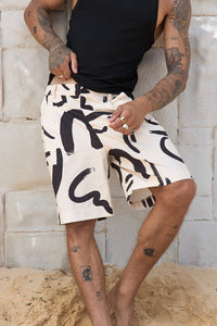 COLTON TAILORED SHORTS - SAND/BLACK