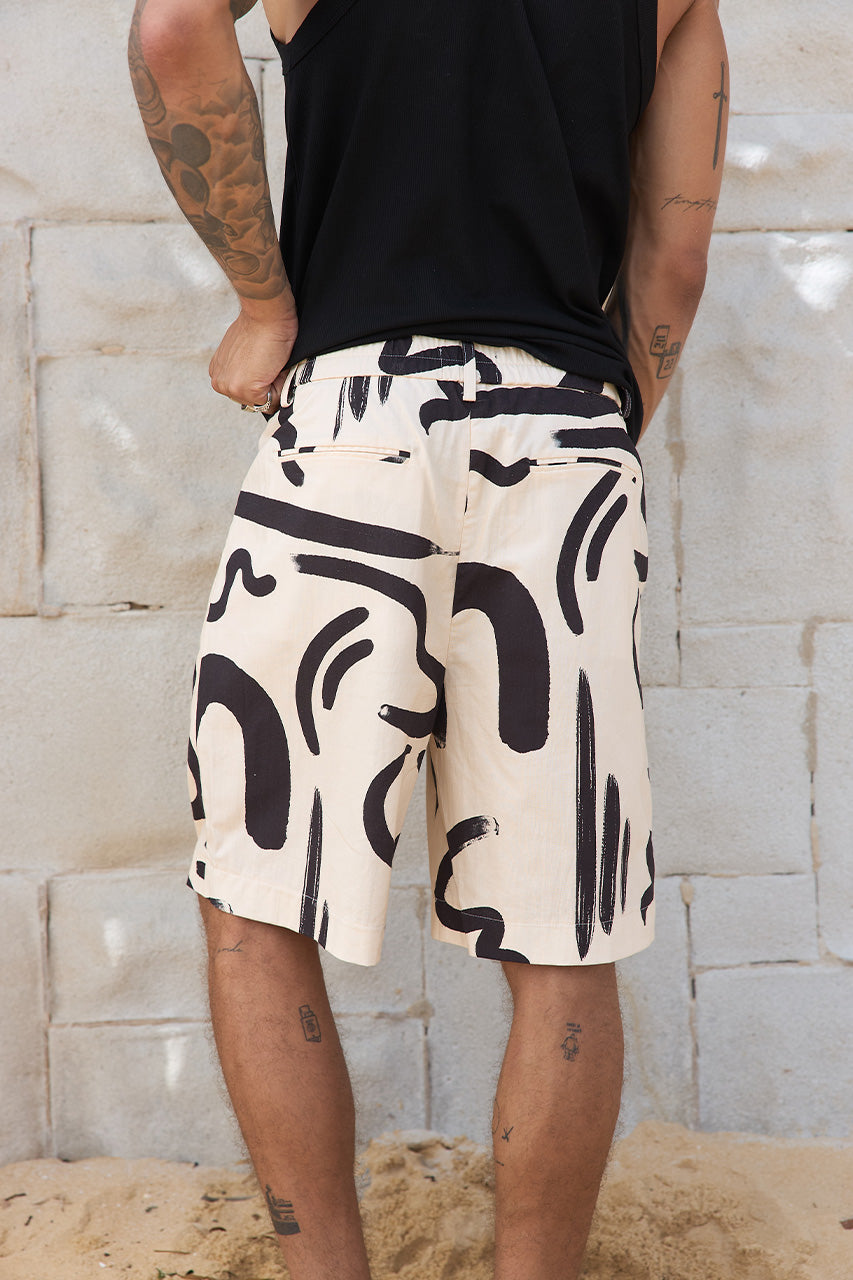 COLTON TAILORED SHORTS - SAND/BLACK