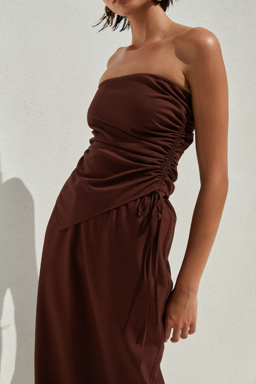 COMALIE TOP - CHOCOLATE