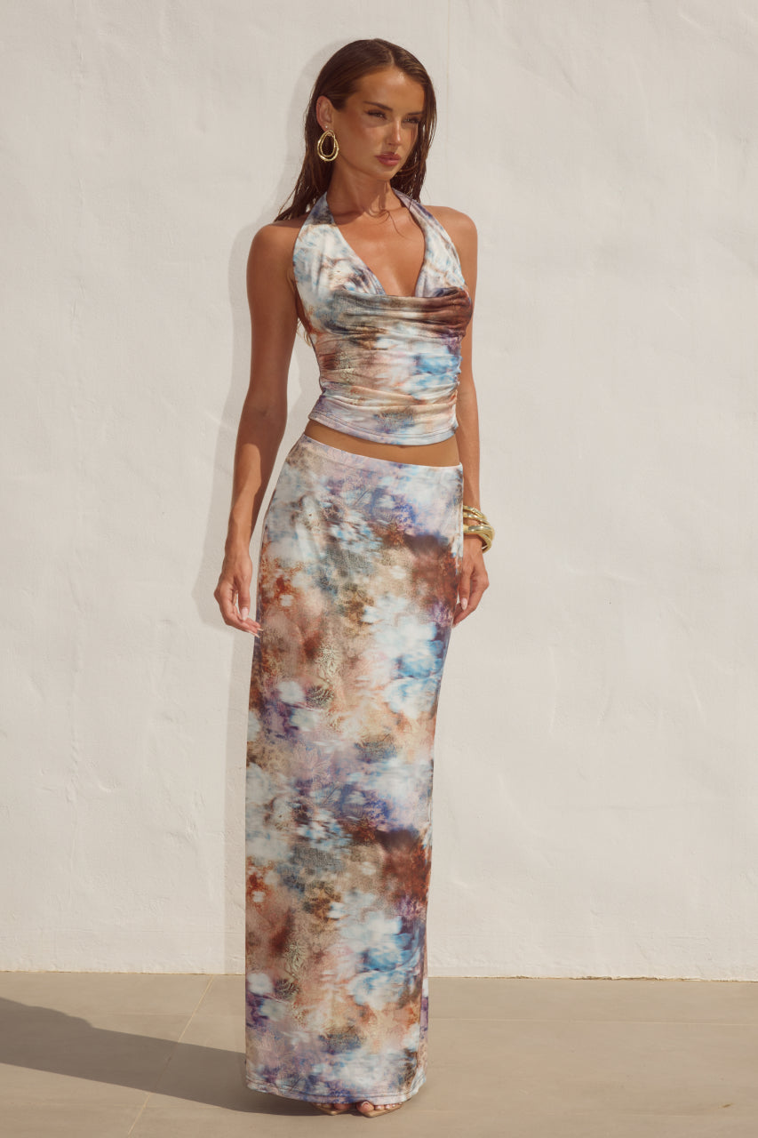 LOTUS LOW WAIST MAXI SKIRT - ZARLA CHOC
