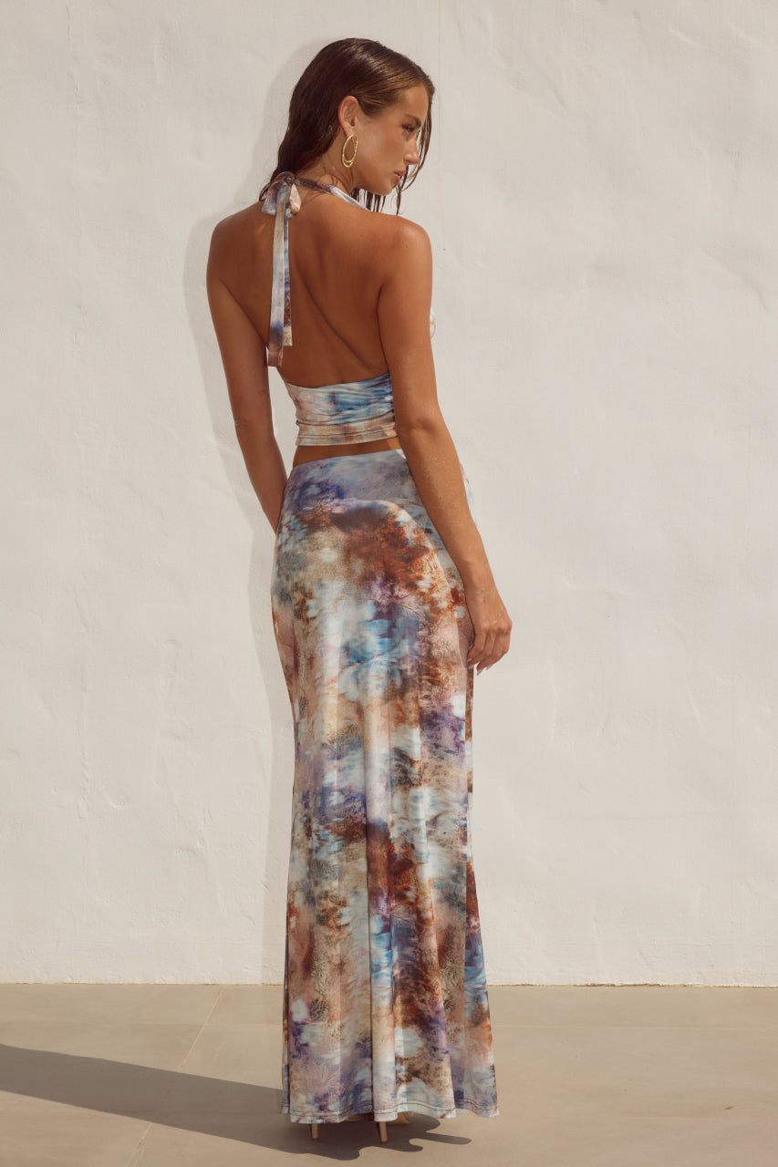 LOTUS COWL HALTER TOP - ZARLA CHOC