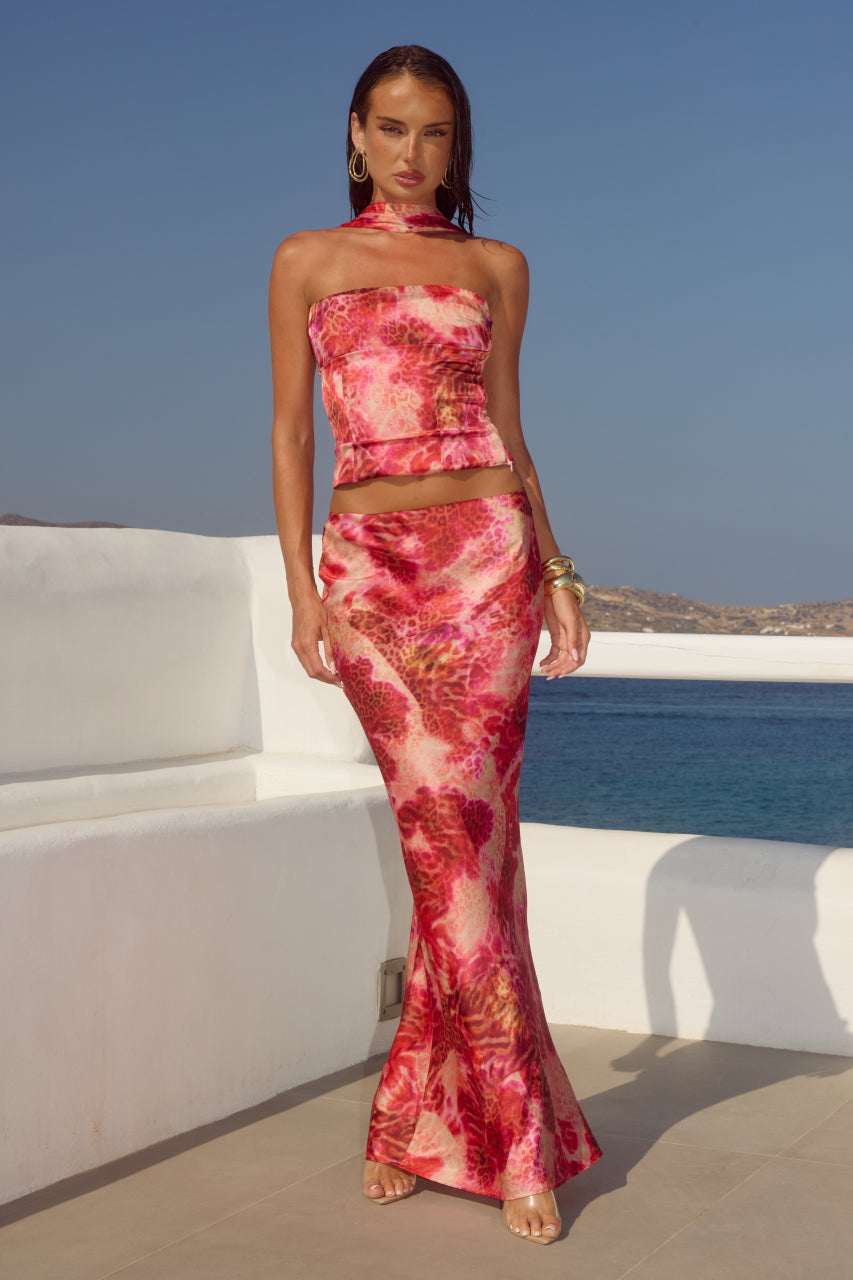 VERITY LOW WAIST MAXI SKIRT - MOANA PINK