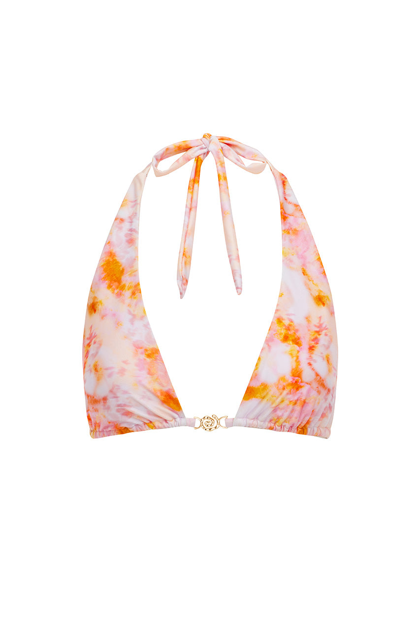 CUBA HALTER BIKINI TOP - CORALI ORANGE
