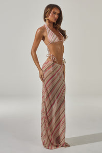 CYRUS LOW WAIST SHEER MAXI SKIRT - SADIE PINK