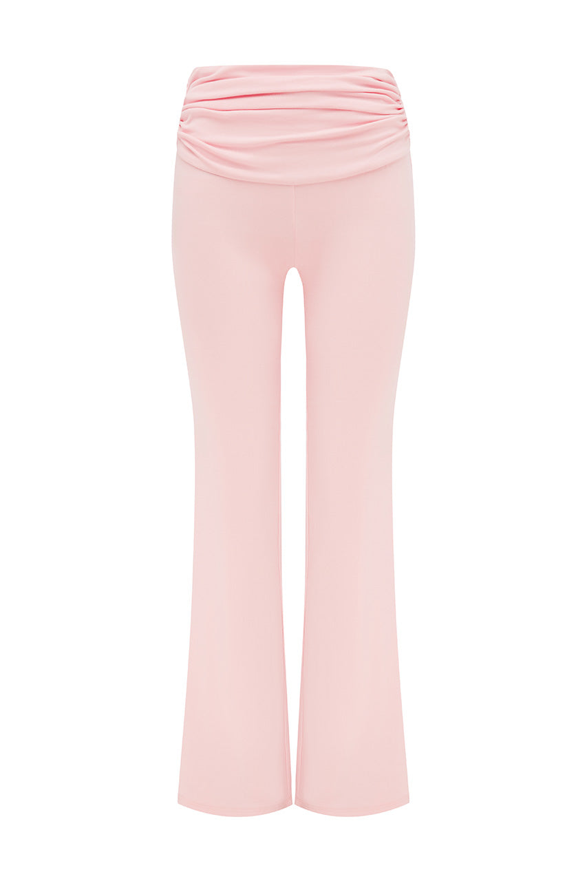 DAMARI FOLDOVER FLARE PANTS - BALLET PINK