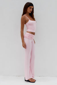 DAMARI FOLDOVER FLARE PANTS - BALLET PINK