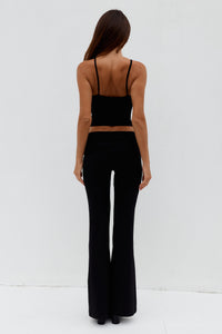 DAMARI FOLDOVER FLARE PANTS - BLACK