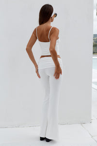 DAMARI FOLDOVER FLARE PANTS - WHITE