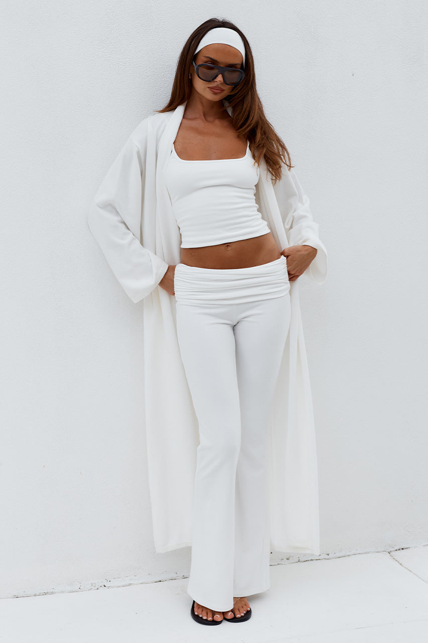 LAVINA LONGLINE KNIT CARDIGAN - CREAM