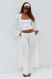 LAVINA LONGLINE KNIT CARDIGAN - CREAM