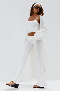 LAVINA LONGLINE KNIT CARDIGAN - CREAM