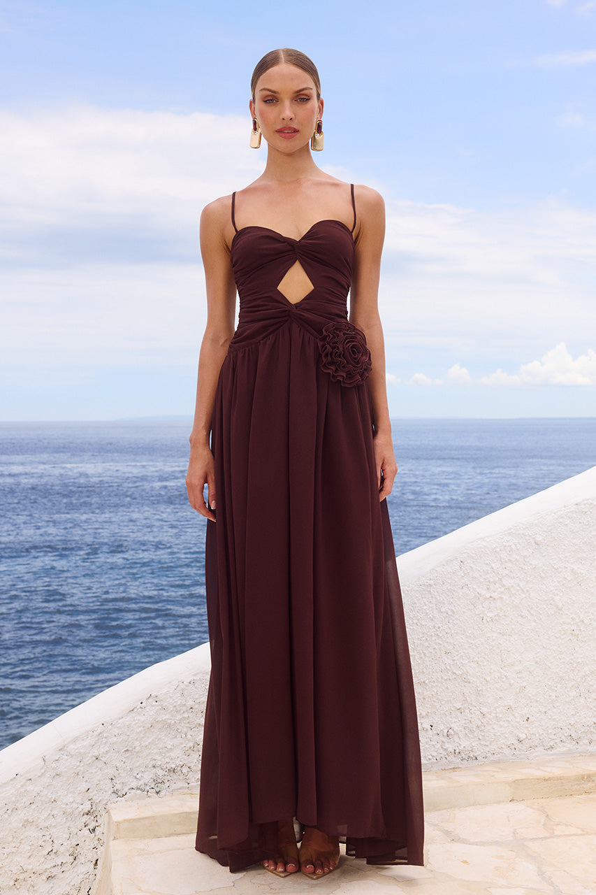 DANIKA MAXI DRESS - CHOCOLATE