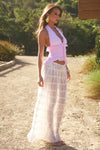 DELLA V-NECK RUFFLE TOP - PETAL