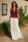 SUSANNA RUFFLE TEXTURED MAXI SKIRT - IVORY