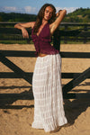 SUSANNA RUFFLE TEXTURED MAXI SKIRT - IVORY