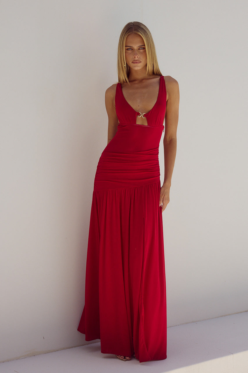 DENVER MAXI DRESS - CHERRY